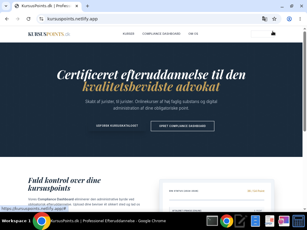 Webdesign for KursusPoints.dk