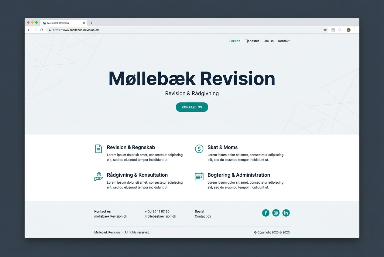 Webdesign for Møllebæk Revision